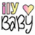 Pixelated icon with 'iLY' text in pink, gray, and yellow above a black handwritten-style 'Bye' next to a gradient heart.