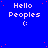 Blue background with white text 'Hello Peoples :' and scattered red dots, static image.