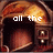 Pixelated image of a helmeted figure with text fragments 'all the', 'world is a', and 'stage' across three