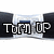 Animated sequence showing a music player interface with text changes across frames, featuring black and silver elements on white background.