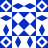Blue and white pixelated pattern with repeating diamond and circular shapes arranged in a grid layout.