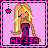 Pixel art contact sheet of four animated frames showing a blonde woman in a strapless dress with varying poses and star positions against pink background.