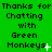 Green background with repeated pixelated text "Thanks for Thanks for Thanks for Chatting with Green Monkeys" in black, showing animation changes across observations.