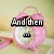 Animated pink alarm clock with white face and black dots, displaying sequential text and symbols over a light yellow background.