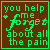 A 3x3 contact sheet of animated frames showing a brown background with green text reading "you help me forget about all the pain" in pixelated font, where each frame displays slight variations in punctuation and asterisk placement.