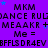 Purple background with repeated text patterns and blue stars, featuring 'MKM', 'DANCE RUDANCE', 'MEAAKR +', 'Me =', and 'BFFLS DR4EV' in black pixelated font.