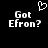Black background with white pixelated text 'Got Efron?' and a heart symbol above the left instance of the text.