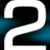 A stylized white number 2 with black interior sections on a gradient teal-to-black background.
