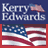 Static pixelated icon featuring text and an American flag design with red borders.
