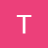 A white capital letter T centered on a solid pink background with subtle pixelated edges.