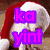 A static image with four distinct sections: top-left shows a dog wearing a Santa hat with purple text "ka yint"; top-right has blue text "rox this" over colorful circles; bottom-left displays a peace sign with American flag colors and green text "world"; bottom-right is a solid gray square.