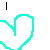 Cyan heart outline with text variations inside, showing 'Love' and 'You' in different frames against white background.