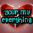 Two side-by-side pixelated heart-shaped icons with text overlays; left icon has cyan text on black background over red hearts, right icon has black text on yellow background over white hearts.