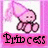 Pixelated pink teddy bear with dark brown accents sits against a white background, framed by a pink border with black text below.