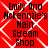 Red background with white diamond lattice pattern and black text reading "Emily And Mckennie's Main Stream Shop" in four identical quadrants.