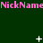 Green background with repeated pink 'NickName' text and scattered white star-like shapes that change position across frames.