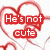 Red text on white background with red heart outlines; phrases change from 'He's not cute smart funny sweet...' to 'He's PERFECT!!' across frames.
