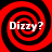Four identical red and black spiral patterns arranged in a , each containing the text "Dizzy?" in white