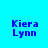Four quadrants display 'Kiera Lynn' text in blue pixelated font on cyan, green, yellow, and light green backgrounds.