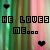 Pixelated text and heart symbols on a vertical striped background with green, pink, and brown hues.