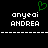 Pixelated text displays 'anyeai ANDREA' in two identical with a green heart symbol above the left on black background