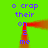Green background with blue text 'o crap their on z me o crap their on z me' arranged in a looped pattern, red lines forming a square frame around the text.