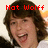 Pixelated image of a person with brown hair and a light-colored shirt, overlaid with red text reading "Not Wolff" against a gradient background.