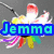 A colorful pixelated flower with a black center and multicolored petals, overlaid with text labels in various colors.