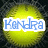Yellow circular icon with blue text and symbols on a dark pixelated background, showing three distinct states of animation.