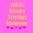 Yellow pixelated text on pink background reads "Nikki loves Tristan forever" with five small hearts below, two versions differ in heart color and spacing.