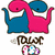 Pixelated cartoon dinosaurs in blue and pink embrace, with text reading 'that means I love you in dino' over a white background.