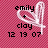 Pixelated icon with pink checkered background, black text reading 'emily + clay 12 19 07', and a white heart symbol.