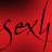 Static 48x48 pixel buddy icon with red background and stylized black text reading "Sexy" in a cursive font, displayed at 256x256 resolution.