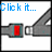 four showing a mechanical device with red button and gray components, blue text reading 'Click it...' at top left and '..or ticket' at bottom left