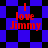 Red text "I love Jimmy" on blue and black checkered background with diamond-shaped black and blue pattern.
