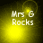 Yellow gradient background with white text 'Mrs G Rocks' and animated light effects shifting position