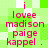 Green and white checkered background with pink text reading 'i lovee madison paige kappel .' repeated in two vertical