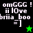 Pixelated text and star symbols on black and green backgrounds with visible animation changes between frames.
