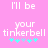 Pixelated text on pink background with cyan and light blue star-like symbols below.