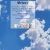 Pixelated blue background with a light blue rectangular overlay containing faint text and a small brownish shape near the bottom.