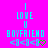 Pixelated cyan text on bright pink background reads "I LOVE U BOYFRIEND" with three '<9' symbols and a green heart symbol at bottom.