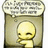 Pixelated yellow cartoon figure with closed eyes and a raised hand, set against a beige background with a speech bubble containing unreadable text.