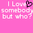 Pixelated text on pink background with black heart symbol replacing 'o' in 'Love', repeated twice side-by-side.