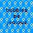 Blue background with white bubble-like patterns and repeated black text reading "bubbles be jealous" in four quadrants.