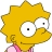Pixelated yellow-haired character with large white eyes and black pupils, wearing pink clothing, viewed from the shoulders up against a white background.