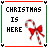 A 3x2 contact sheet of six animated frames showing a Christmas-themed buddy icon with text and candy cane graphics, each frame displaying slight variations in text color and small symbols at the bottom.