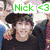 Six distinct pixelated images of a person labeled 'Nick' in various colors and poses, arranged in two