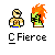 Animated sequence showing a character with orange hair and green clothing interacting with fire effects, transitioning through of motion