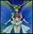 Pixelated figure in light-colored attire with outstretched arms against a blue and green gradient background.