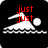 Pixelated swimming figure with red text overlays on black background, showing animation changes across frames.